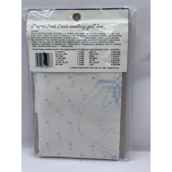 VOGART CRAFTS ~ GOOSE ~ QUILT BLOCKS FOR EMBROIDERY OR BALLPOINT PAINTING #8742Q - Picture 5 of 6